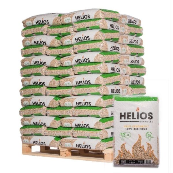 Pellets de bois HELIOS - Palette de 65 sacs de 15 kg